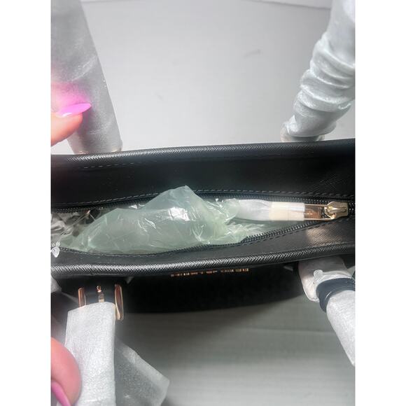 Michael Kors Jet Set Travel Small Logo Top-Zip Tote – Black MK Signature – NWT - Picture 2 of 7